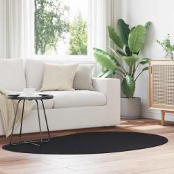 vidaXL Covor oval Huarte negru 120x170 cm din poliester, antiderapant (4103749) Covor