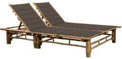 vidaXL Sezlong pentru 2 persoane cu perne, bambus GartenMobel Dekor (3063953)