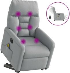 vidaXL Fotoliu electric masaj rabatabil cu ridicare, gri închis textil GartenMobel Dekor (3303062)