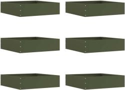 vidaXL Margine pentru gazon 6 pcs Verde masliniu 50 x 50 x 13 cm Otel GartenMobel Dekor (874723)