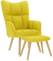 vidaXL Scaun de relaxare cu taburet din material galben deschis GartenMobel Dekor (4016787)