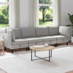 vidaXL Set de mobilier pentru living 4 pcs Gri deschis Tesatura GartenMobel Dekor (3413799) Canapea