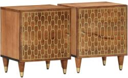 vidaXL Noptiere, 2 buc. , 40x33x46 cm, lemn masiv de acacia GartenMobel Dekor (358281)