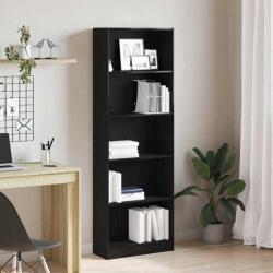 vidaXL Raft de Carti Stejar negru 60 x 24 x 176 cm Lemn compozit GartenMobel Dekor (862468) Biblioteca