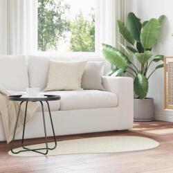vidaXL Covor oval crem Huarte 80x150 cm din poliester, antiderapant (4103768) Covor