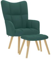 vidaXL Scaun de relaxare cu taburet, verde închis, textil GartenMobel Dekor (4016783)