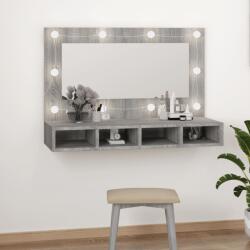 vidaXL Dulap cu oglinda si LED, gri sonoma, 90x31, 5x62 cm GartenMobel Dekor (820458)