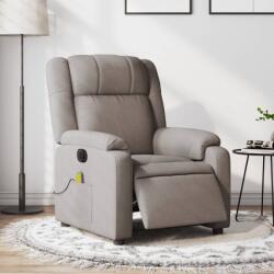 vidaXL Fotoliu electric de masaj rabatabil, gri taupe, textil GartenMobel Dekor (3205198)
