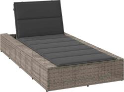 vidaXL Sezlong cu perna plutitoare din polirattan gri GartenMobel Dekor (4104204)