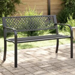 vidaXL Banca de gradina, negru, 119 cm, otel GartenMobel Dekor (4002828)