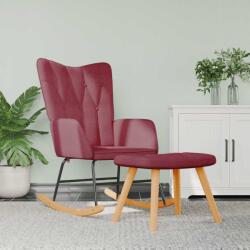 vidaXL Scaun balansoar cu taburet, rosu vin, textil GartenMobel Dekor (327630) Balansoar