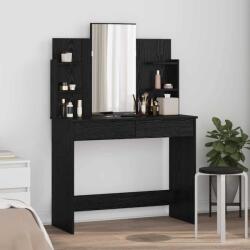 vidaXL Masa de Imbracat cu Oglinda Stejar Negru 96 x 39 x 142 cm GartenMobel Dekor (872031)