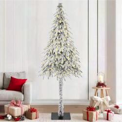 vidaXL Brad de Craciun cu 300 LED cu suport Alb 210 cm PE si Otel GartenMobel Dekor (3396238)