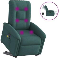 vidaXL Fotoliu electric masaj rabatabil / ridicare verde închis textil GartenMobel Dekor (3303290)