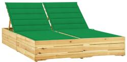 vidaXL Sezlong dublu cu perne verzi, lemn de pin tratat GartenMobel Dekor (3065974)