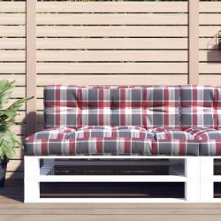 vidaXL Perne pentru paleti 2 buc. rosu tesatura cu model în carouri GartenMobel Dekor (360746)