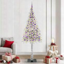 vidaXL Brad de Craciun cu 300 LED cu suport Alb 210 cm PE si Otel GartenMobel Dekor (3396248)