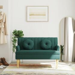 vidaXL Bancheta cu perne, verde închis, 113x64, 5x75, 5 cm, textil GartenMobel Dekor (372134)