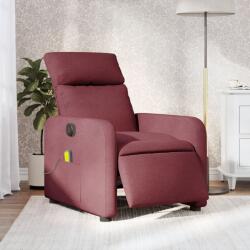 vidaXL Fotoliu electric de masaj rabatabil, rosu vin, textil GartenMobel Dekor (3206693)