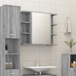 vidaXL Dulap de baie cu oglinda gri sonoma 80x20, 5x64 cm lemn compozit GartenMobel Dekor (815523)
