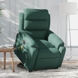 vidaXL Fotoliu electric masaj rabatabil/ridicare verde închis catifea GartenMobel Dekor (3205127)