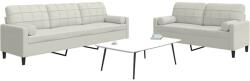 vidaXL Set de canapele cu perne/rulouri, 2 piese, crem, catifea GartenMobel Dekor (3278499) Canapea