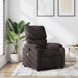 vidaXL Fotoliu de masaj rabatabil, maro închis, material textil GartenMobel Dekor (373427)