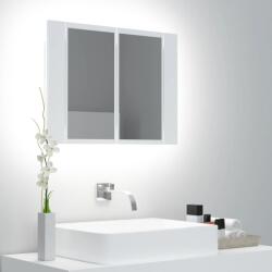 vidaXL Dulap de baie cu oglinda si LED, alb, 60x12x45 cm acril GartenMobel Dekor (804956)