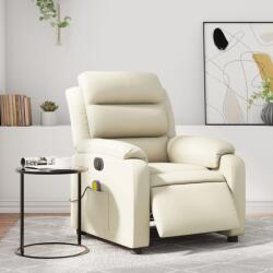 vidaXL Fotoliu electric de masaj rabatabil, crem, piele ecologica GartenMobel Dekor (3205036)