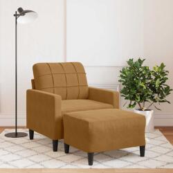vidaXL Fotoliu canapea cu taburet, maro, 60 cm, catifea GartenMobel Dekor (3278264) Canapea