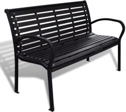 vidaXL Banca de gradina, negru, 125 cm, otel si WPC GartenMobel Dekor (41556)