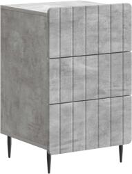 vidaXL Noptiera gri beton cu 3 sertare, 43x41x68 cm, lemn prelucrat (894328)