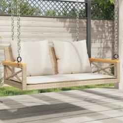 vidaXL Banca de balansoar cu perne, bej, 109x62x40 cm, poliratan GartenMobel Dekor (368157)