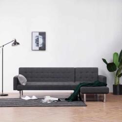 vidaXL Canapea extensibila în forma de L Gri închis Poliester GartenMobel Dekor (282304) Canapea