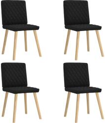 vidaXL Scaune de bucatarie, 4 buc. , negru, material textil GartenMobel Dekor (3315223)