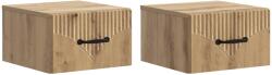 vidaXL Set 2 noptiere suspendate cu sertar, stejar artizanal, 34, 5 x 33 x 20 cm (898954)