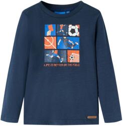 vidaXL Tricou de copii cu maneci lungi, bleumarin melanj, 116 GartenMobel Dekor (12701)