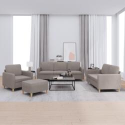 vidaXL Set de canapea cu perne, 4 piese, gri taupe, material textil GartenMobel Dekor (3202069) Canapea