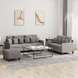 vidaXL Set de canapea cu perne, 3 piese, gri taupe, material textil GartenMobel Dekor (3201679) Canapea
