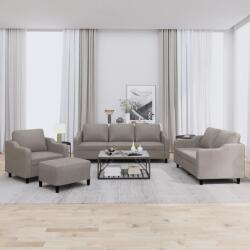 vidaXL Set de canapea cu perne, 4 piese, gri taupe, material textil GartenMobel Dekor (3201785) Canapea