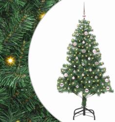 vidaXL Brad de Craciun cu 150 LED cu suport Verde 150 cm PVC GartenMobel Dekor (3396369)