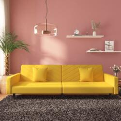 vidaXL Canapea extensibila cu 2 locuri, 2 perne, galben, catifea GartenMobel Dekor (375924) Canapea