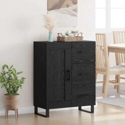 vidaXL Bufet Stejar Negru 69, 5 x 34 x 90 cm Lemn Ingineresc si Fier GartenMobel Dekor (881647) Comoda