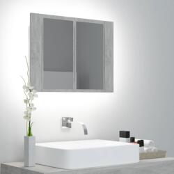 vidaXL Dulap de baie cu oglinda si LED, gri beton, 60x12x45 cm GartenMobel Dekor (804960)