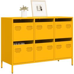 vidaXL Dulap, galben mustar, 101, 5x39x73, 5 cm, otel laminat la rece GartenMobel Dekor (851265) Comoda