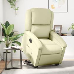 vidaXL Fotoliu rabatabil electric cu ridicare, crem, piele naturala GartenMobel Dekor (3204272)
