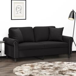 vidaXL Canapea cu 2 locuri cu pernute, negru, 140 cm, catifea GartenMobel Dekor (3200950) Canapea