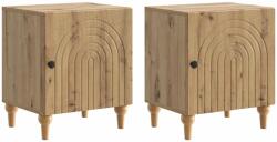 vidaXL Set 2 noptiere din lemn, stejar artizanal, 43 x 34, 5 x 50 cm (894124)