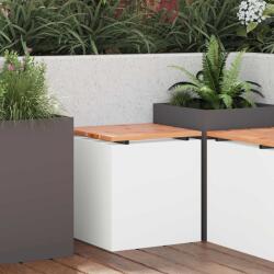 vidaXL Banca de gradina Alb 40 x 40 x 43 cm Otel GartenMobel Dekor (874913)