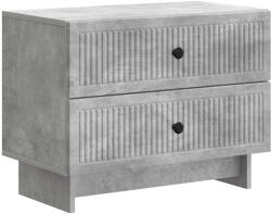vidaXL Noptiera gri beton cu 2 sertare, 62 x 34, 5 x 47, 5 cm, lemn prelucrat (893858)